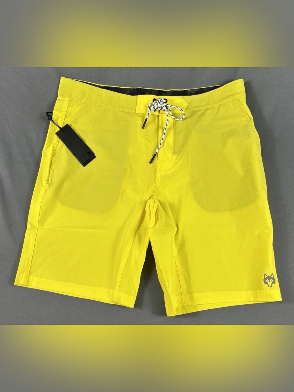 Greyson Shorts Swim Indian Wells 36 x 10 Blaze Yellow Nylon NWT MSRP $158